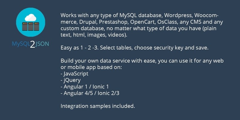 MySQL 2 JSON Platform