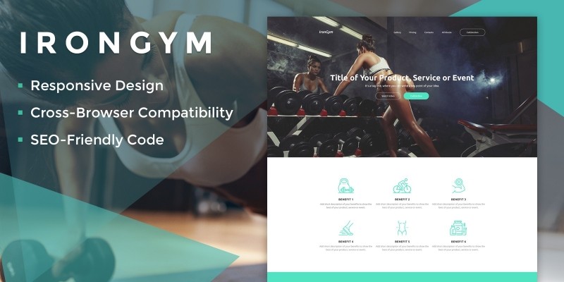 IronGym Landing Page HTML