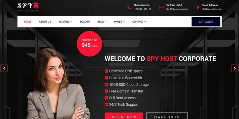 SPY - Hosting Bootstrap Template