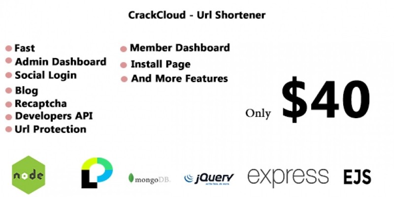CrackCloud - Url Shortener using Node.js