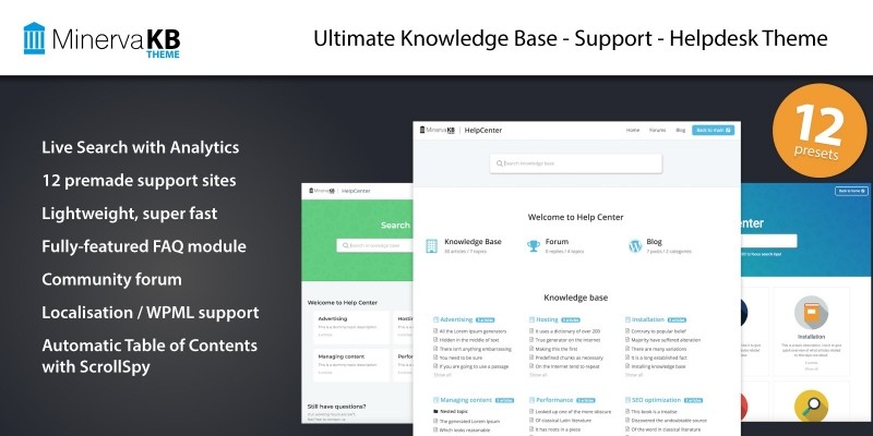 MinervaKB - WordPress Help Center Theme