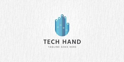 Tech Hand Logo Template