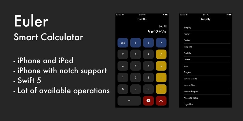 Euler Smart Calculator - iOS Source Code