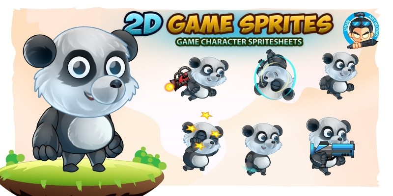 Panda 2D Game Character Sprites Sheets