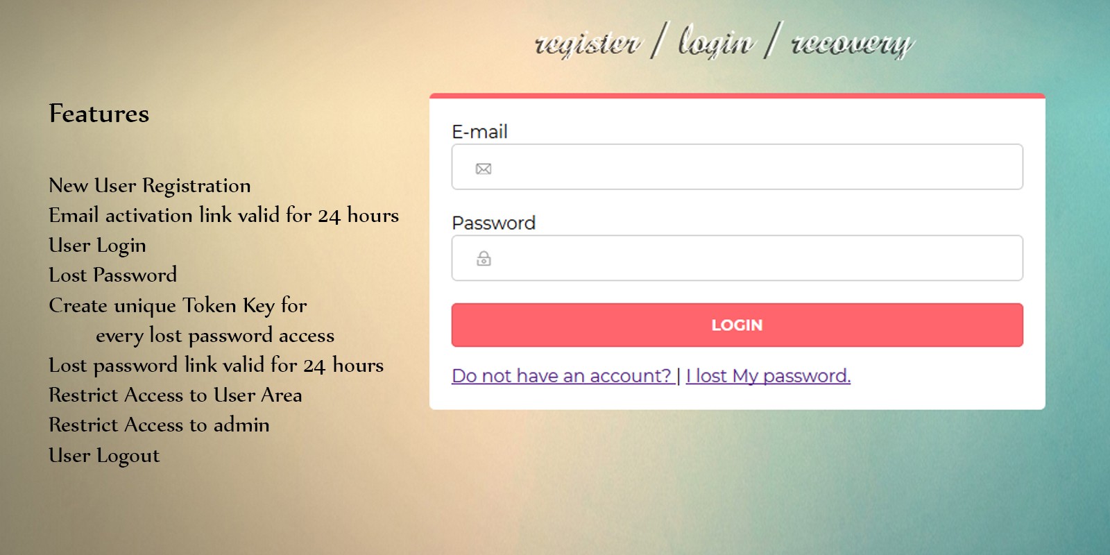 User password php