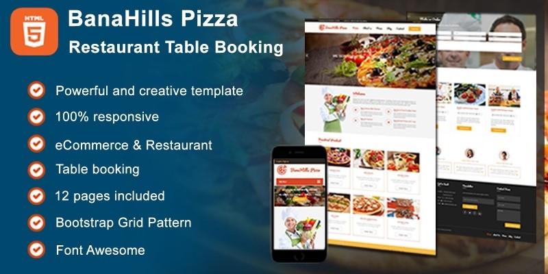 Pizza - Restaurant Table Booking HTML Template