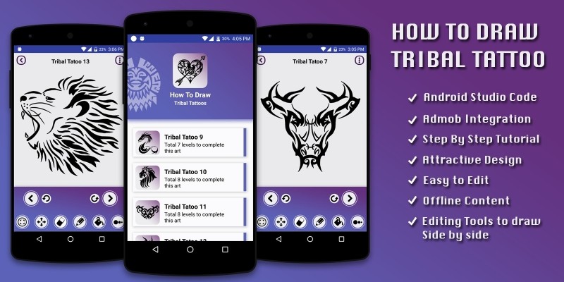 How To Draw Tribal Tattoos - Android Source Code