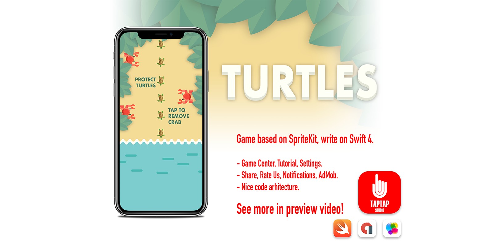 Turtles iOS Game Source Code by TapTapStudio Codester