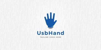 USB Hand Logo Template