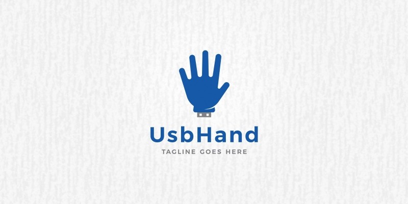 USB Hand Logo Template