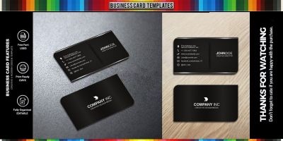 Professional Business Card Design Black Style