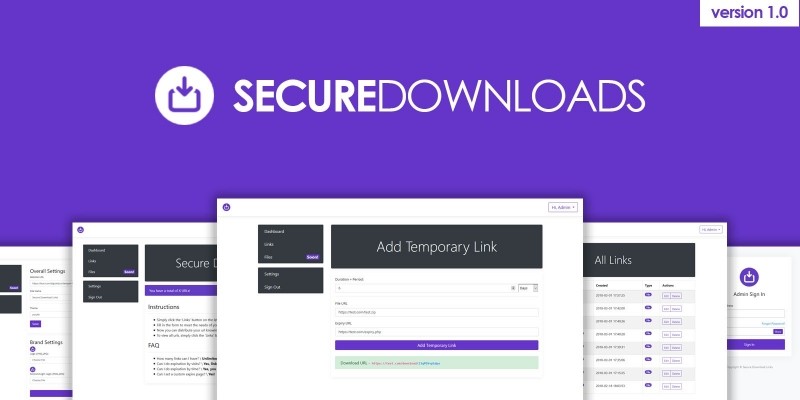 Secure Download Links PHP Script