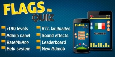Flags Quiz - Android Game with Admin Panel