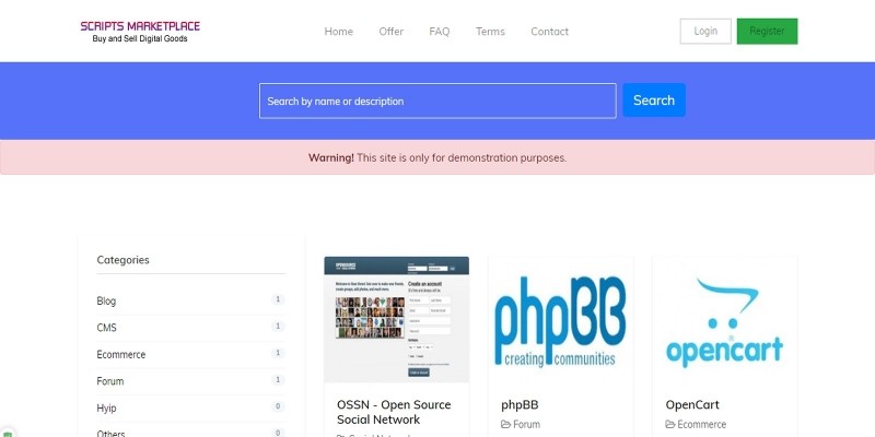 Script Marketplace - Digital Goods PHP Scirpt