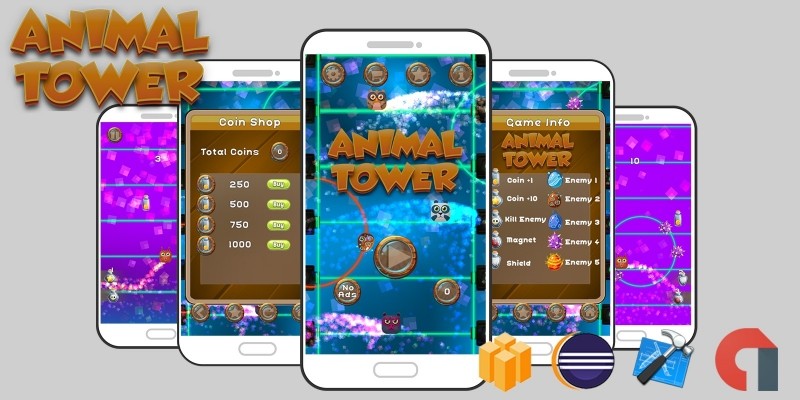Animal Tower Game Android iOS Buildbox with AdMob