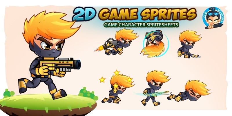 Ninja 2D Game Character Sprites