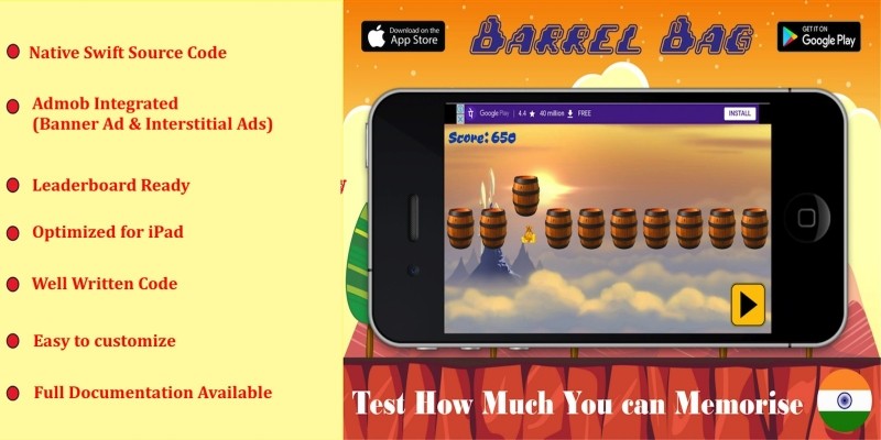 Barrel Bag Game - iOS Source Code