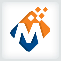 Letter M pixels Logo