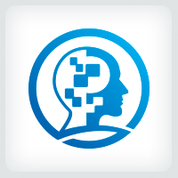 Brain Code - People Head Logo