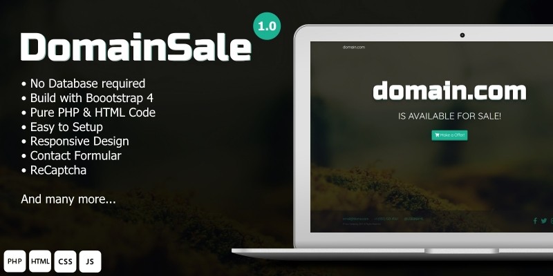 DomainSale - Landing Website PHP Script