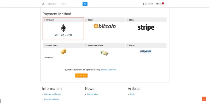 BlockChain CMS Shopping Cart