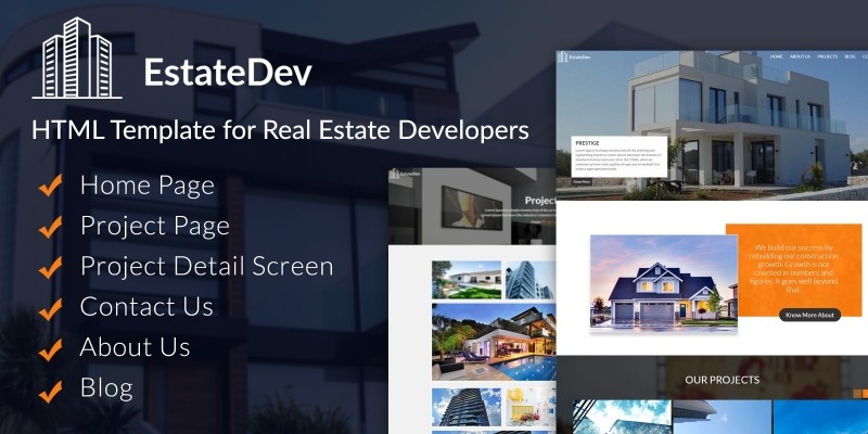 EstateDev - HTML Template for Real Estate