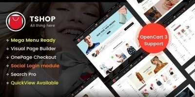 TShop - Multipurpose eCommerce OpenCart 3 Theme