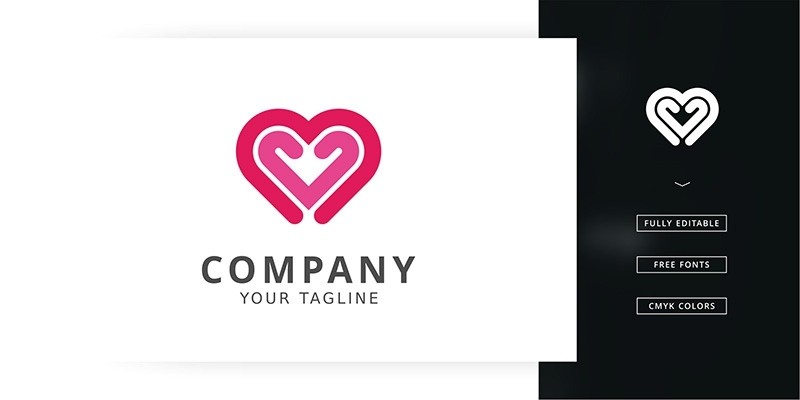 Double Love Logo Template