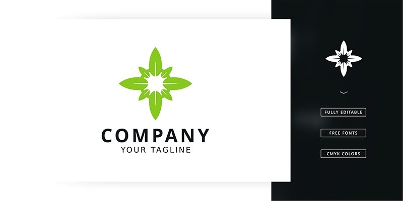 Leaf Compass Logo Template