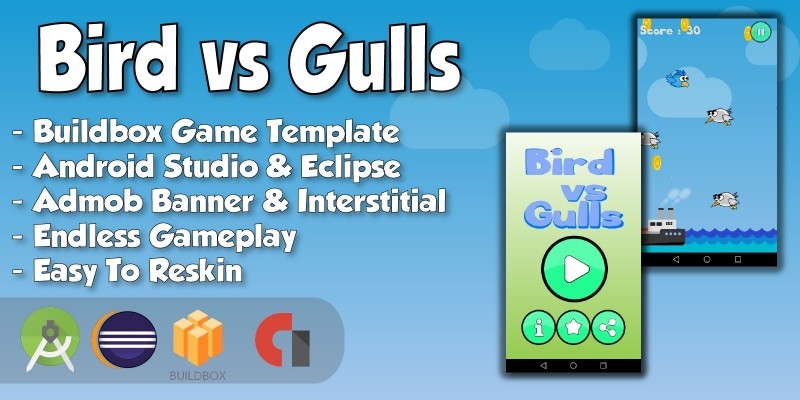 Bird vs Gulls - Buildbox Game Template 