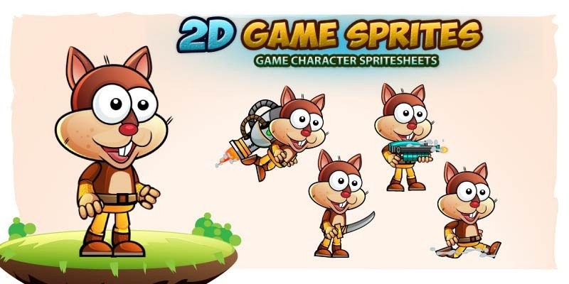 Squirrel 2D Game Character Sprites