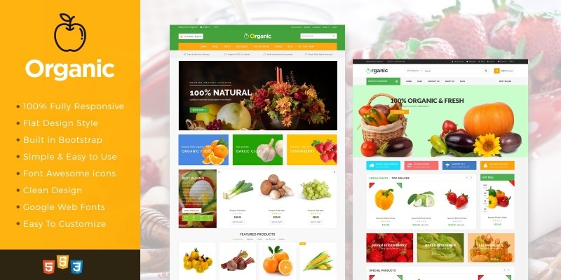 Organic - Food And Restaurant Website Template