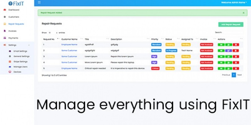 FixIT - IT Repair Shop Management System PHP