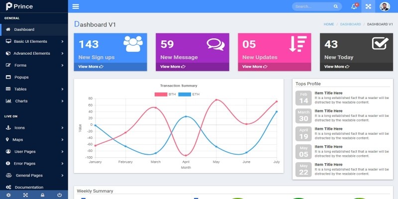 Prince - Responsive Admin Template