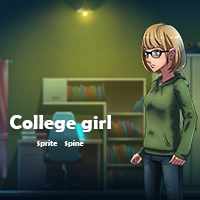 College Girl 2D Character