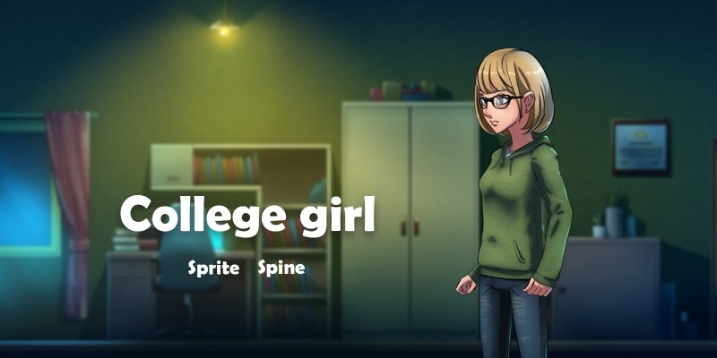 College Girl 2D Character