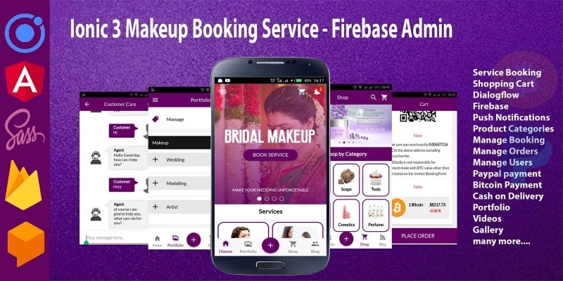 Ionic 3 Makeup Booking Service - Firebase Admin