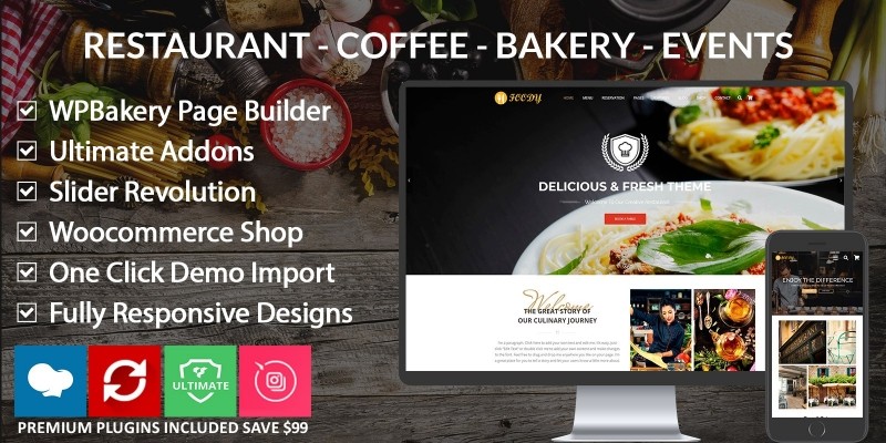 Foody -  Restaurant  WordPress Theme