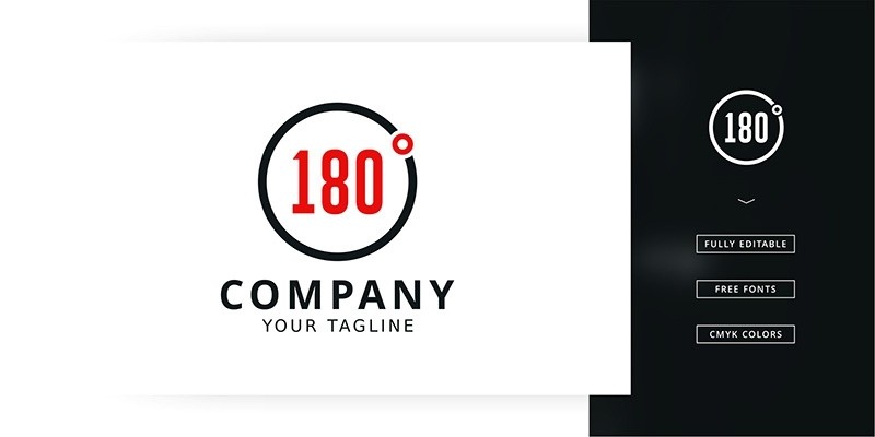180 Degrees Logo Template