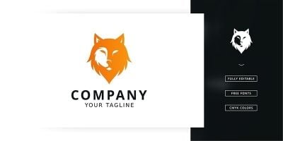 Half Wolf Logo Template