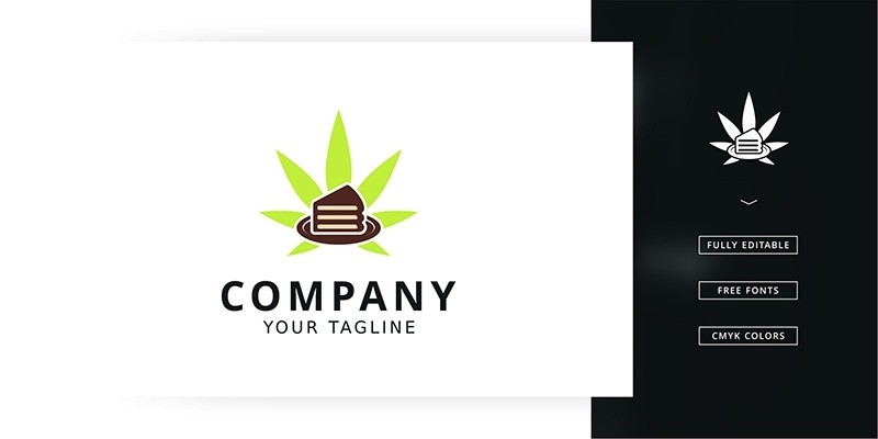 Leaf Cake Logo Template