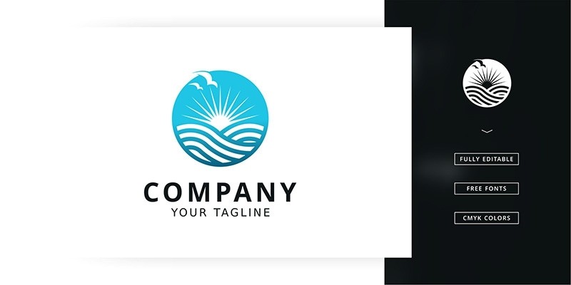 Ocean View Logo Template