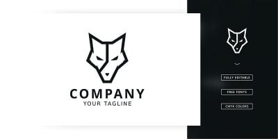Time Wolf Logo Template