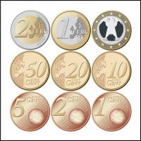 Euro Coins Vector Images