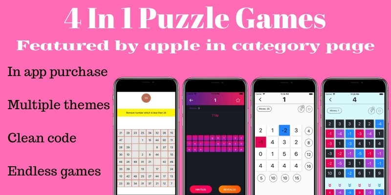 4 in 1 Puzzle Games iOS Xcode Projects