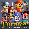 6- Pirates 2D Game Character Sprites Set