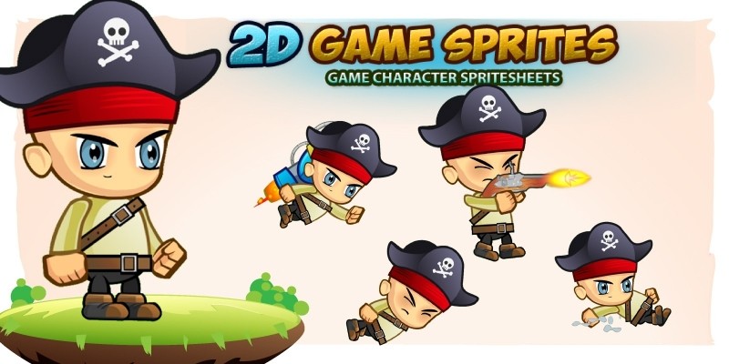 Pirate 2D Game Character Sprites