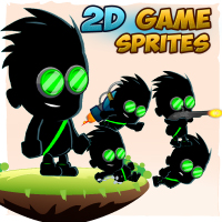 Shadow Boy 2D Game Character Sprites