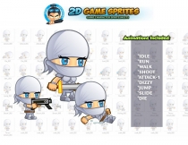 White Ninja 2D Game Sprites Screenshot 1