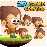 Monkey 2D Game Character Sprites